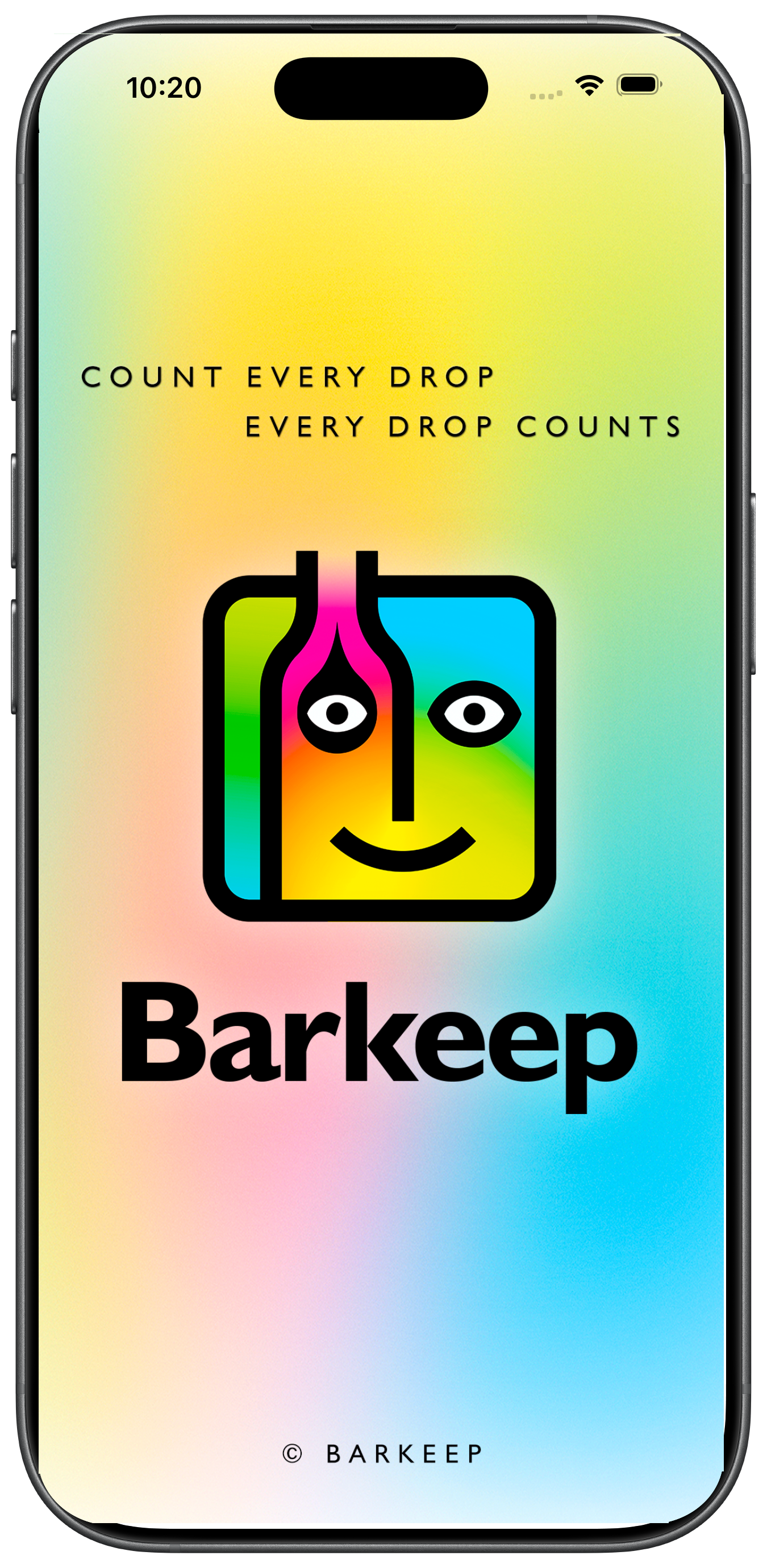 iPhone 17 with Barkeep Splash Screen